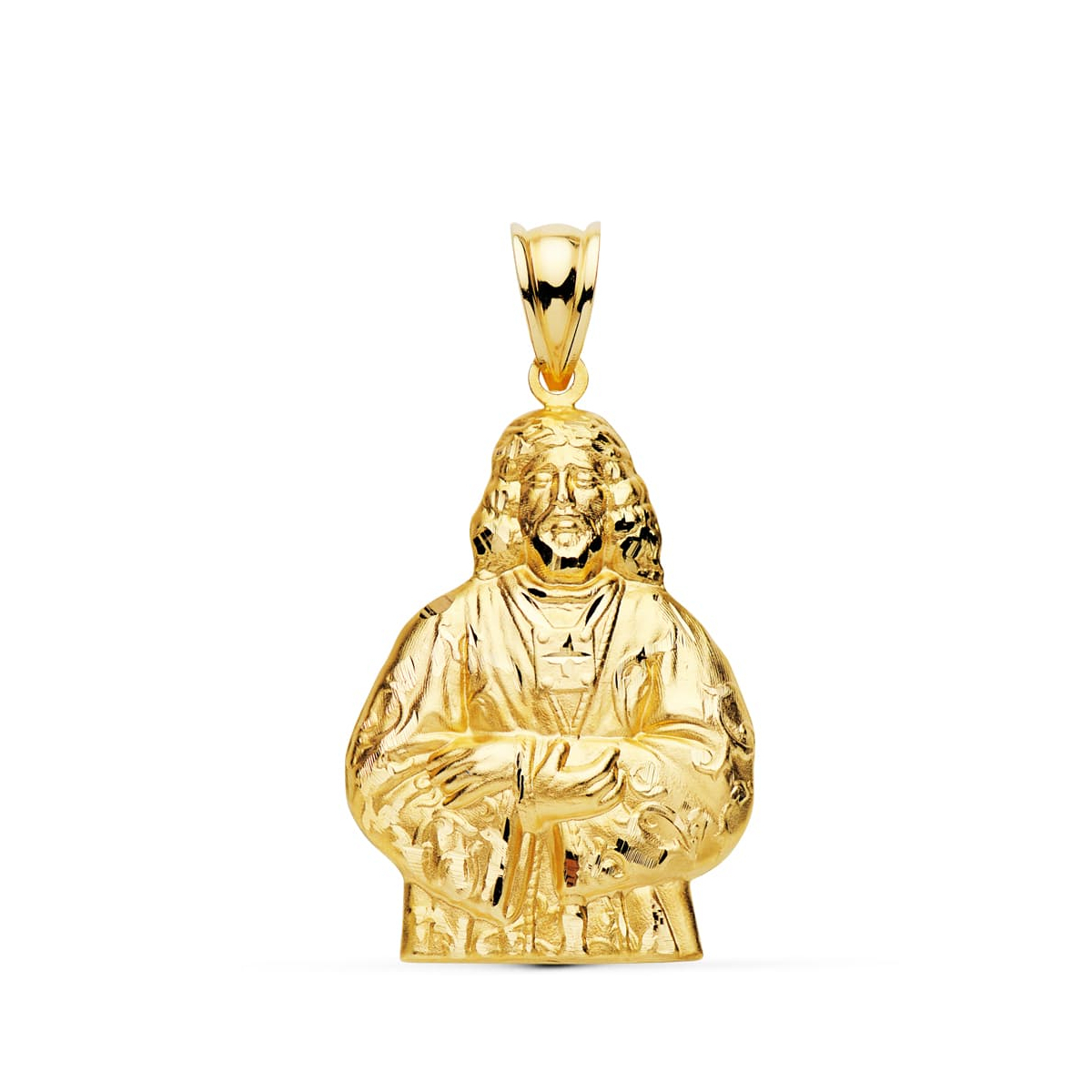 18K COLGANTE MEDALLA SILUETA CRISTO MEDINACELLI ORO AMARILLO 31X20 MM 4