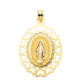 18K MEDALLA ORO AMARILLO VIRGEN MILAGROSA OVAL CERCO CORAZONES. 40 X 33 MM 4