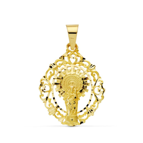 18K MEDALLA ORO AMARILLO VIRGEN PILAR ORLA 36X28 MM 5