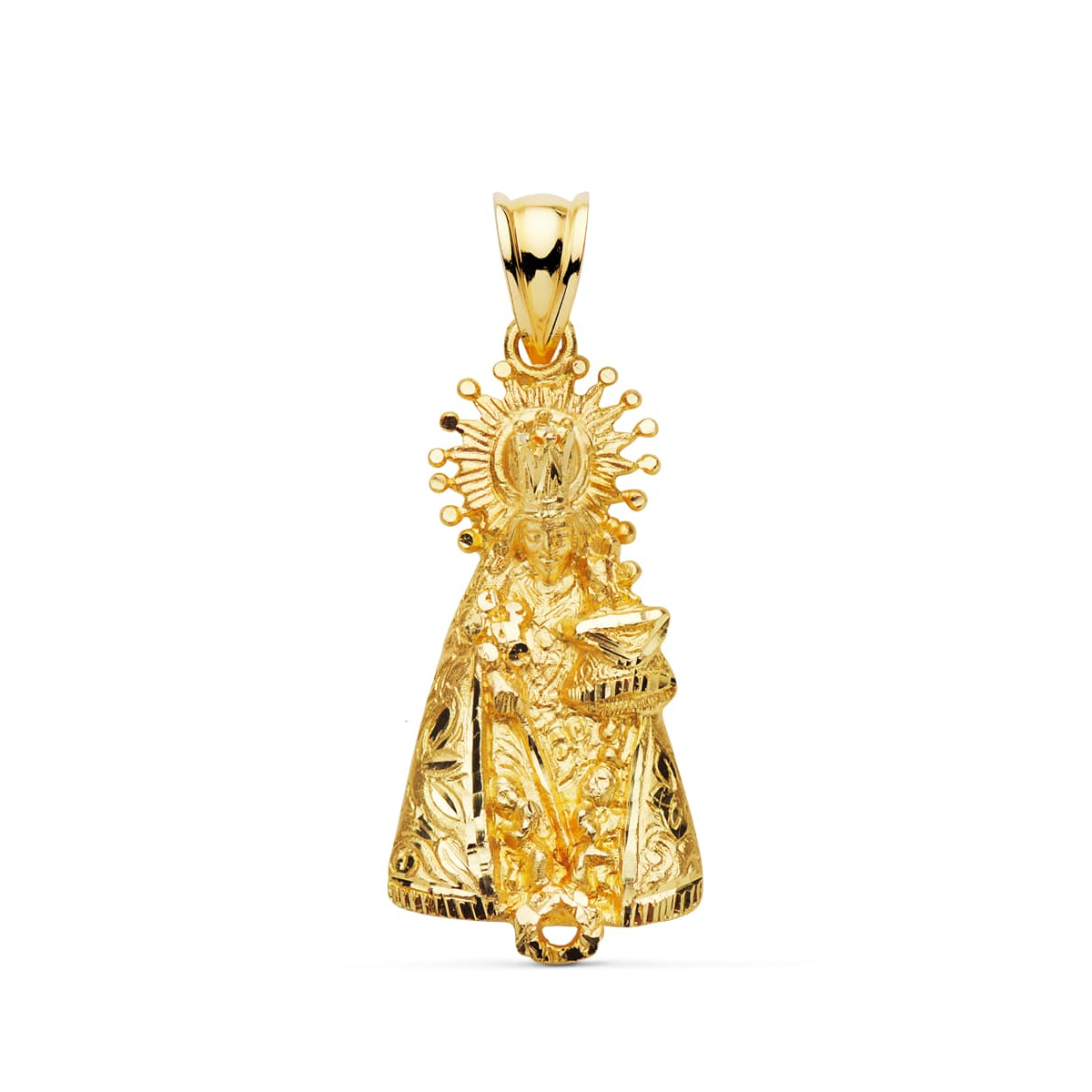 18K MEDALLA ORO AMARILLO VIRGEN DE LOS DESAMPARADOS SILUETA. 31X15 MM 6