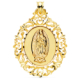18K MEDALLA ORO AMARILLO VIRGEN GUADALUPE ORLA DE FILIGRANA 51X40 MM 10