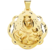 18K MEDALLA ORO AMARILLO VIRGEN DEL CARMEN PANDERETA CALADA 42 MM 12