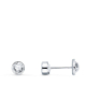18K PENDIENTES ORO BLANCO REDONDOS BOCEL CON CIRCONITA 4 MM CIERRE TUERCA 0
