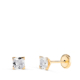 18K PENDIENTES ORO AMARILLO CIRCONITA CUADRADA CON 4 GARRAS. ANCHO: 3
