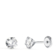 18K PENDIENTES ORO BLANCO 4 GARRAS CON CIRCONITA. ANCHO: 5 MM CIERRE TUERCA 0