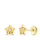 18K PENDIENTES ORO AMARILLO ESTRELLAS CON CIRCONITA 5 X 5 MM CIERRE TUERCA 0