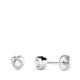 18K PENDIENTES ORO BLANCO CORAZON CON CIRCONITA. MEDIDA: 4 X 4 MM CIERRE TUERCA 0