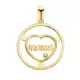 18K COLGANTE ORO AMARILLO CORAZON CON MAMA Y CIRCONITA REDONDO 20MM 0