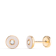 18K PENDIENTES ORO AMARILLO REDONDOS NACAR CON CIRCONITA. MEDIDA: 5