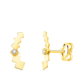 18K PENDIENTES ORO AMARILLO TREPADOR MINI CUBOS CON CIRCONITA 10X3 MM CIERRE PRESION 0