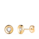 18K PENDIENTES ORO AMARILLO REDONDO CONCAVO CON CIRCONITA. ANCHO: 5