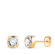18K PENDIENTES ORO AMARILLO CUADRADOS CON CIRCONITA. MEDIDA: 5X5MM. CIERRE TUERCA 0