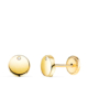 18K PENDIENTES ORO AMARILLO REDONDOS BRILLO CON CIRCONITA 6