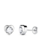 18K PENDIENTES ORO BLANCO CORAZON CON CIRCONITA. MEDIDA: 6 X 6 MM CIERRE TUERCA 0
