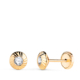 18K PENDIENTES ORO AMARILLO REDONDOS ORLA TALLADA CIRCONITA. MEDIDA: 5