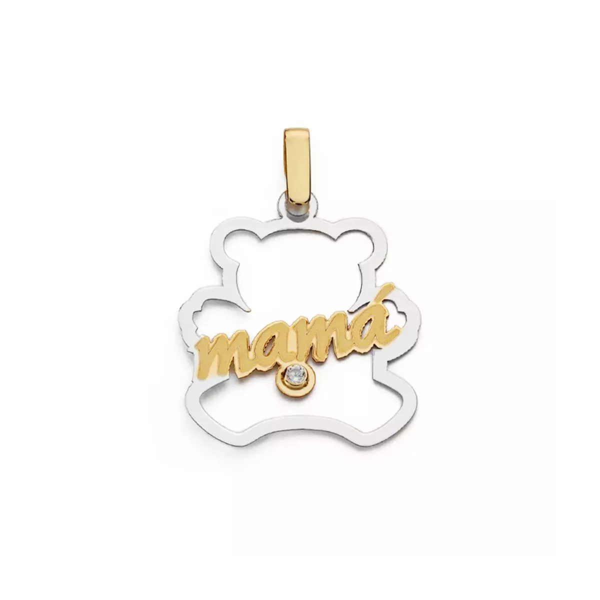 18K COLGANTE BICOLOR OSO. 25X22 MM 1