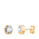 18K PENDIENTES ORO AMARILLO HEXAGONO CON CIRCONITA. MEDIDA: 6 X 5
