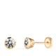 18K PENDIENTES ORO AMARILLO CHATON CON CIRCONITA CANASTILLA CALADA. ANCHO: 5MM. CIERRE TUERCA 0