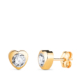 18K PENDIENTES ORO AMARILLO CORAZON CON CIRCONITA. MEDIDA: 6 X 6 MM CIERRE PRESION 0