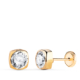 18K PENDIENTES ORO AMARILLO CUADRADOS CON CIRCONITA. MEDIDA: 6X6MM. CIERRE TUERCA 0