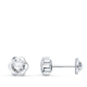 18K PENDIENTES MARGARITA 7MM CIRCONITA ORO BLANCO CIERRE TUERCA 0