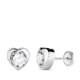 18K PENDIENTES ORO BLANCO CORAZON CON CIRCONITA. MEDIDA: 7