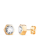 18K PENDIENTES ORO AMARILLO HEXAGONO CON CIRCONITA. MEDIDA: 7 X 6