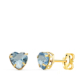 18K PENDIENTES ORO AMARILLO CORAZON CON CIRCONITA AGUAMARINA. MEDIDA: 5X5 MM. CIERRE PRESION 0