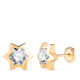 18K PENDIENTES ORO AMARILLO ESTRELLA CON CIRCONITA. MEDIDA: 9X8 MM. CIERRE TUERCA 0