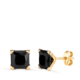 18K PENDIENTES ORO AMARILLO CIRCONITAS NEGRAS CUADRADAS CON 4 GARRAS. ANCHO: 7MM. CIERRE PRESION 0