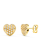 18K PENDIENTES ORO AMARILLO CORAZON CON CIRCONITAS. MEDIDA: 7 X 7 MM. CIERRE PRESION 0