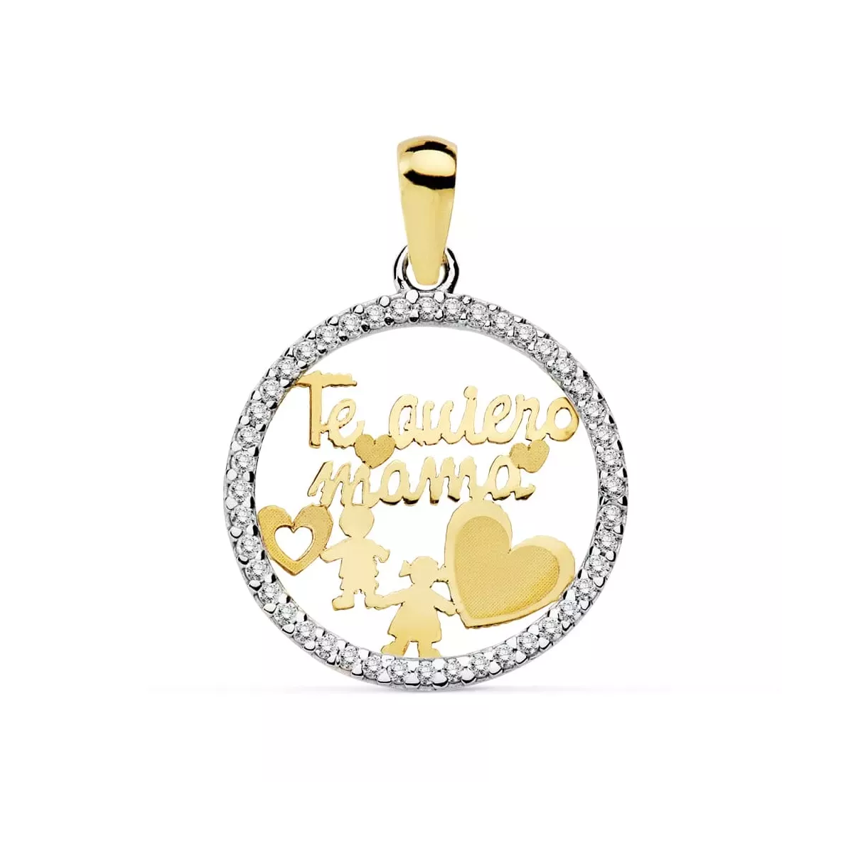 18K COLGANTE MAMA BICOLOR CIRCONITA 16 MM 1