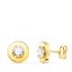 18K PENDIENTES ORO AMARILLO CERCO LISO Y CIRCONITA EN GARRAS 4MM. 7