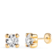 18K PENDIENTES ORO AMARILLO CIRCONITA 6MM CON 4 GARRAS. ANCHO: 6