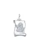 9K COLGANTE PERGAMINO ORO BLANCO ANGEL BURLON BRILLO 14X11 MM 0