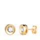 18K PENDIENTES ORO AMARILLO REDONDO CONCAVO CON CIRCONITA. ANCHO: 7 MM. CIERRE PRESION 0