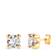 18K PENDIENTES ORO AMARILLO CIRCONITA 6MM CON 4 GARRAS. ANCHO: 6