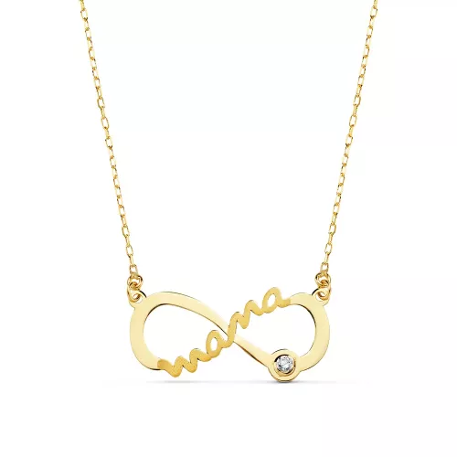 18K GARGANTILLA ORO AMARILLO MAMA INFINITO CIRCONITA 1