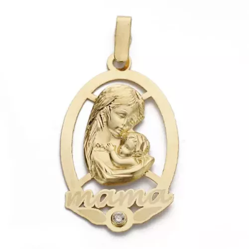 18K COLGANTE ORO AMARILLO MADRE LASER. 25X16 MM 1