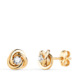 18K PENDIENTES ORO AMARILLO NUDO CON CIRCONITA. MEDIDA: 7X7 MM. CIERRE PRESION 0