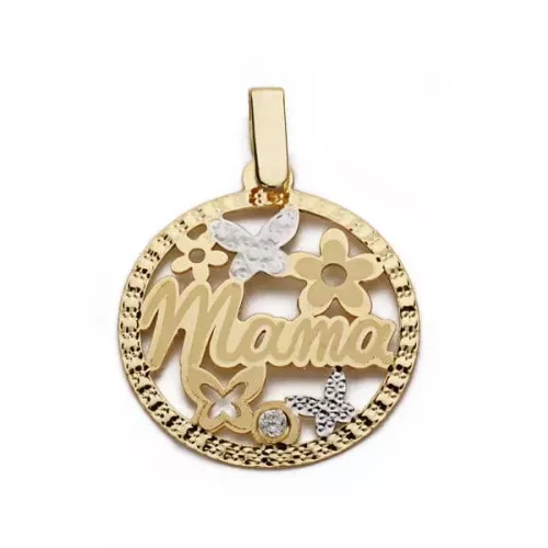18K COLGANTE MADRE BICOLOR CIRCONITA 20 MM 1