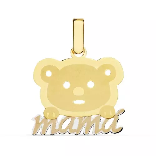 18K COLGANTE BICOLOR MAMA OSO. 21X17 MM 1