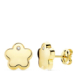 18K PENDIENTES FLOR CIRCONITA ORO AMARILLO 9 MM CIERRE PRESION 0
