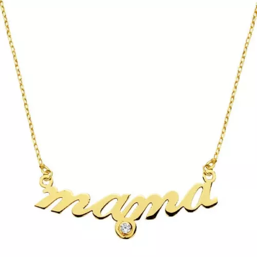 18K GARGANTILLA ORO AMARILLO MAMA CIRCONITA CADENA 45CM 1