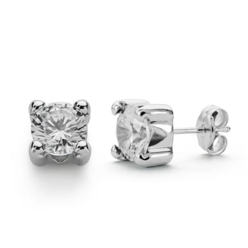 18K PENDIENTES ORO BLANCO GARRAS CIRCONITA 6.5 MM 0