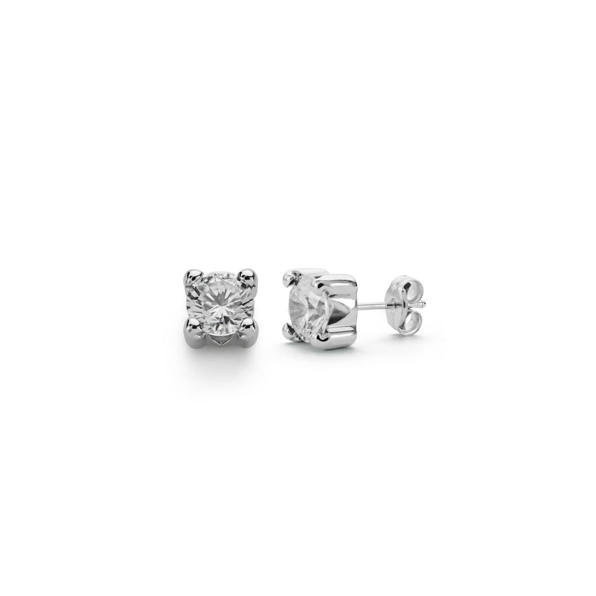 18K PENDIENTES ORO BLANCO GARRAS CIRCONITA 6.5 MM 0