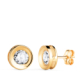 18K PENDIENTES ORO AMARILLO REDONDO CONCAVO CON CIRCONITA. ANCHO: 8 MM. CIERRE PRESION 0