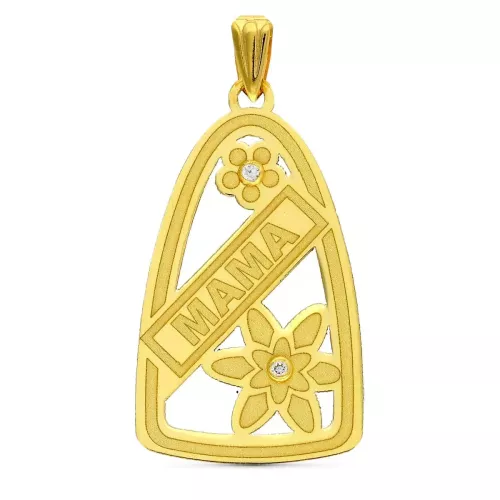 18K COLGANTE ORO AMARILLO LASER MAMA 29X17 MM 1