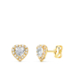 18K PENDIENTES ORO AMARILLO CORAZON CIRCONITA BLANCAS 6