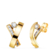 18K PENDIENTES ORO AMARILLO BANDAS CON CARRÉ DE CIRCONITAS. MEDIDA: 14 X 9 MM. CIERRE PRESION 1